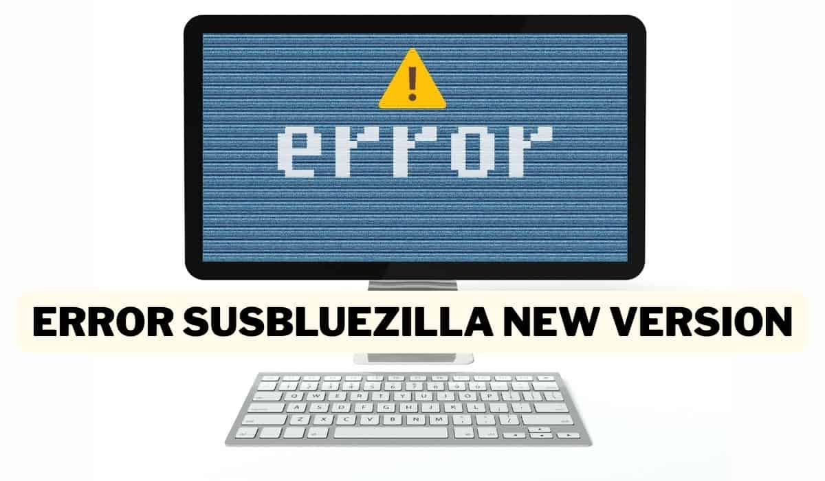 A screenshot of a software error message. The text "EFFU" is displayed in large, bold, stylized letters at the top. Below it, the message reads: "ERROR SUSBLUEZILLA NEW VERSION" on a white background. The overall aesthetic is simple and mimics a classic software or system alert.