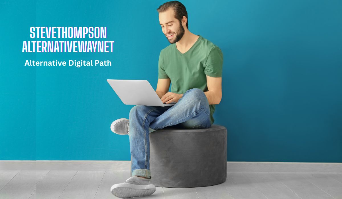 Black text on a white background displaying the name "Stevethompson Alternativewaynet" on the top line, and the descriptive phrase "Alternative Digital Path" on the bottom line.